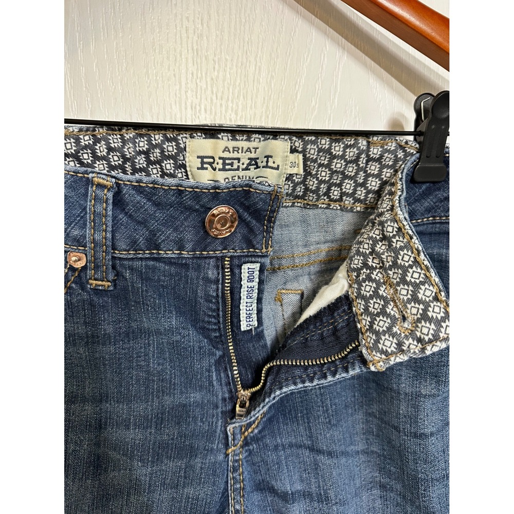 Ariat REAL Denim Perfect Rise Bootcut Jeans Dark Wash Womens 30S 30 Short - Picture 6 of 11